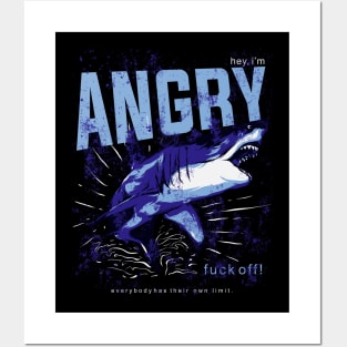 Hey, Im Angry - Angry Shark Posters and Art